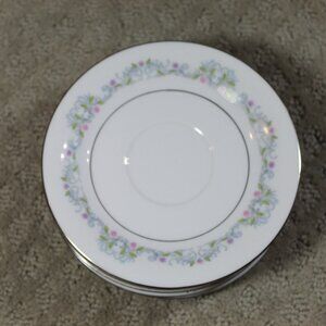 Set of 6 Crown Ming Fine China  Jian Shiang 1112 Windsor Pattern 6" Saucers